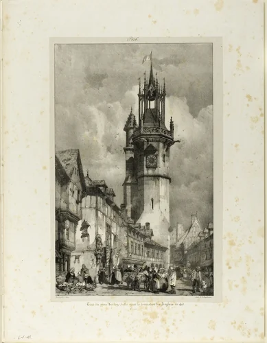 Tour du Gros Horloge by Richard Parkes Bonington, print, 1822-1828