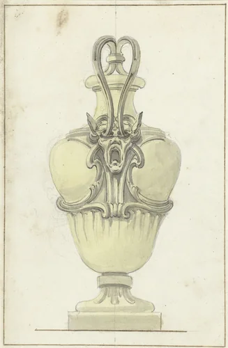 Siervaas met hoog hengsel by anonymous, drawing, 1700-1800