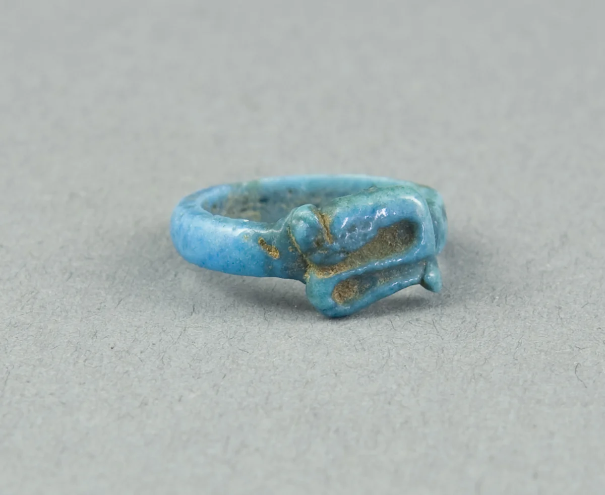 Ring: Figure of Serpent Uto (?) by Egyptian, metalwork, -1390