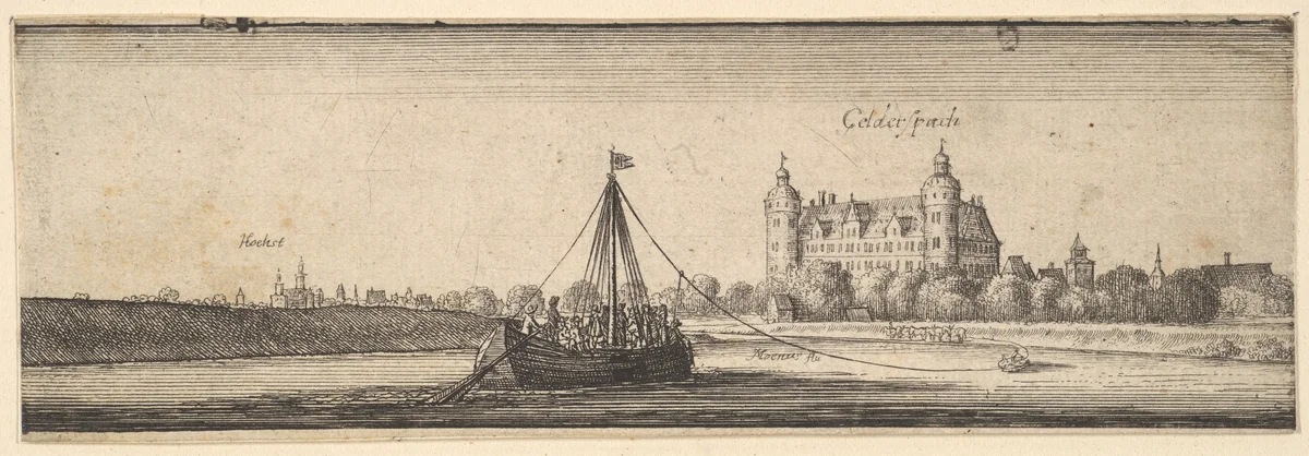 Kelsterbach Castle near Höchst am Main by Wenceslaus Hollar, print, 1642-1644
