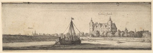 Kelsterbach Castle near Höchst am Main by Wenceslaus Hollar, print, 1642-1644