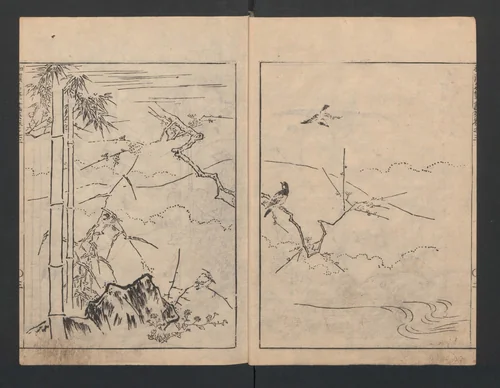 Illustrated book (Gaei wakan meihitsu) 画英和漢名筆 by Kano Tan'yū (狩野探幽), book, 1615-1868