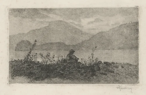 A May Evening at Lierna, 2 by Vittore Grubicy, print, 1893-1894