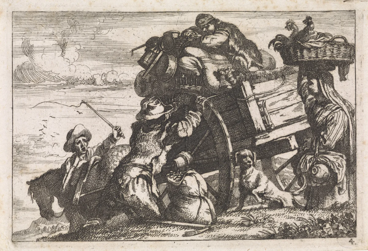 De kar by Jan Baptist de Wael, print, 1642-1669
