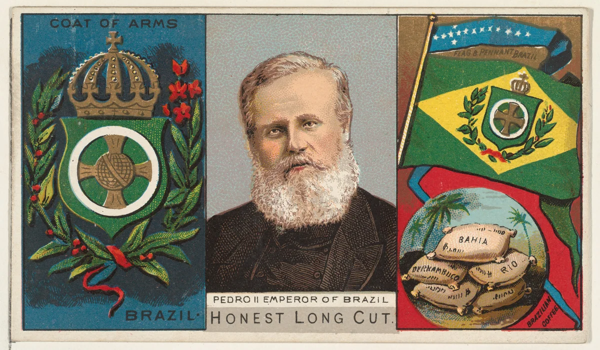 Pedro II, Emperor of Brazil, from the Rulers, Flags, and Coats of Arms series (N126-1) issued by W. Duke, Sons & Co. by W. Duke, Sons & Co., print, 1888