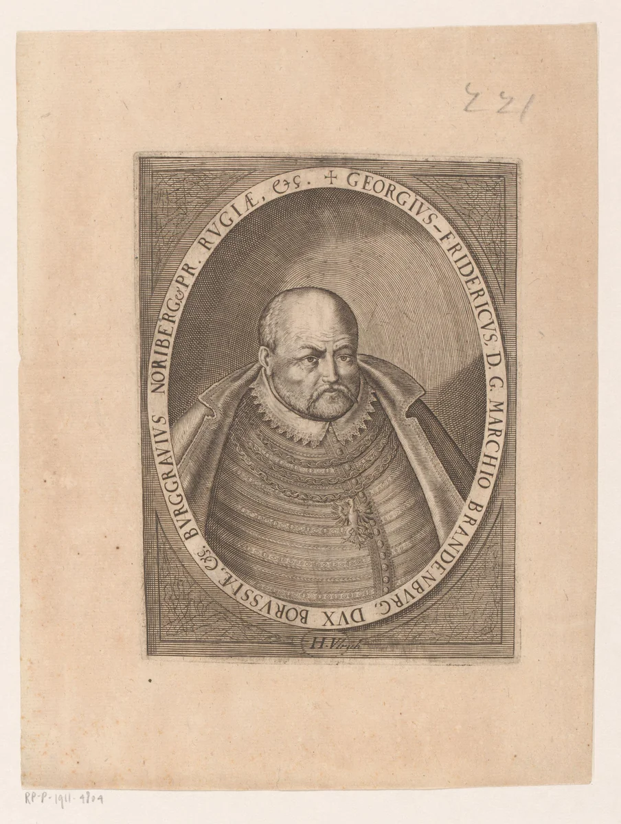 Portret van George Frederick, Markgraf von Brandenburg-Ansbach by Unknown, print, 1582-1671