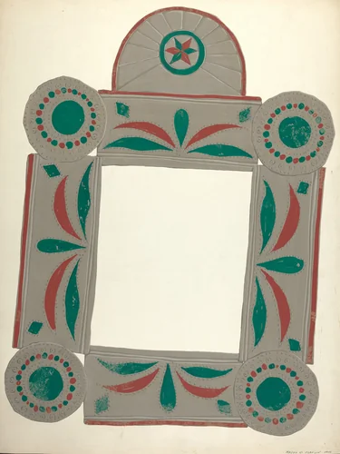 Lockwood Painted Mirror by Majel G. Claflin, index of american design, 1935-1942