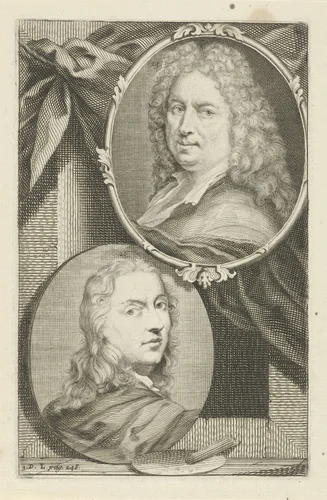 Portretten van Matthias Wulfraet en Augustinus Terwesten by Jacob Houbraken, print, 1753