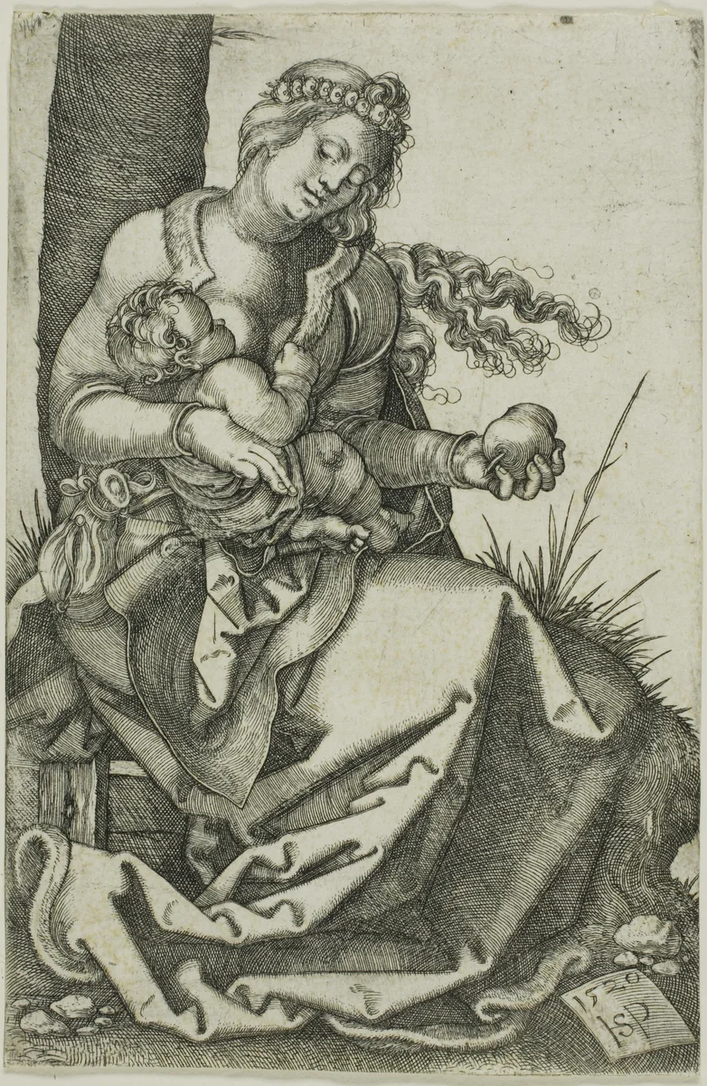 The Virgin with the Pear by Sebald Beham, print, 1520