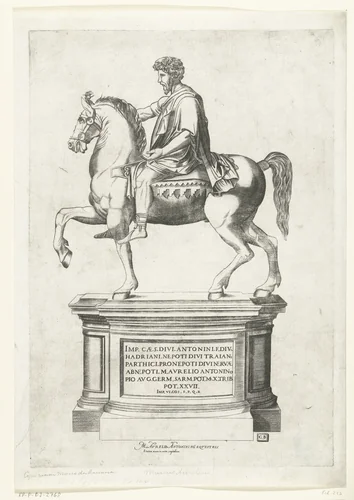 Ruiterstandbeeld van Marcus Aurelius by Unknown, print, 1538-1555