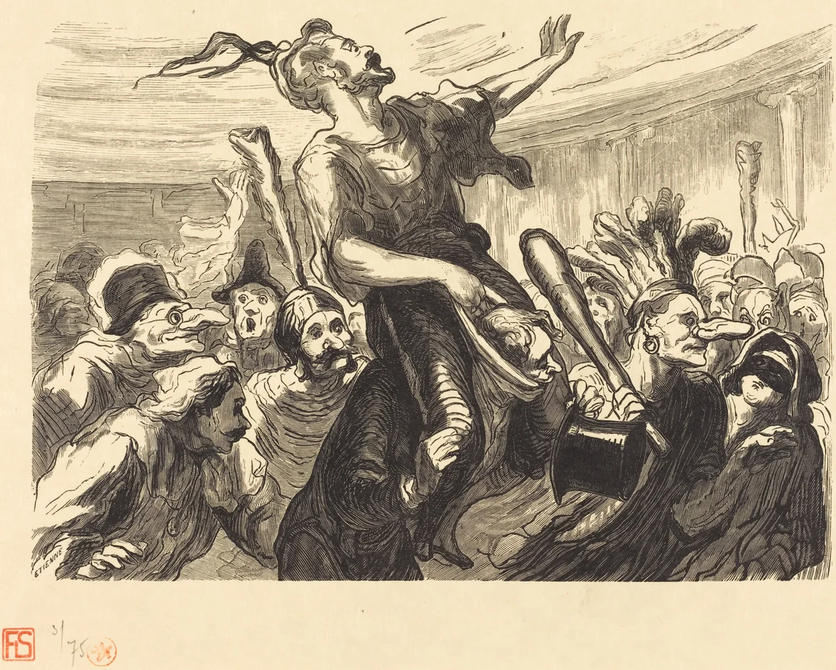 La Mi-Careme - Au bal de l'Opera by Étienne Honoré Daumier, portfolio, 1868