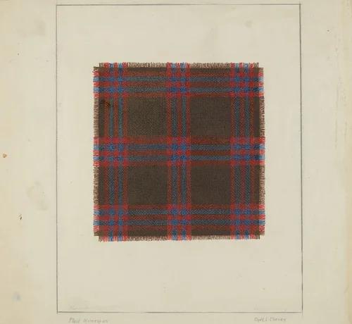 Plaid Homespun by Clyde L. Cheney, index of american design, 1935-1942