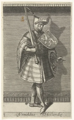 Portret van Arnulf, graaf van Holland by Unknown, print, 1578
