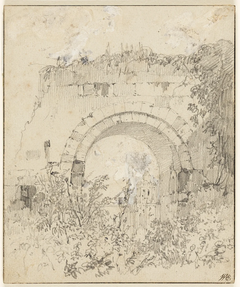 Ruins of Archway by Richard Parkes Bonington, drawing, 1822-1833