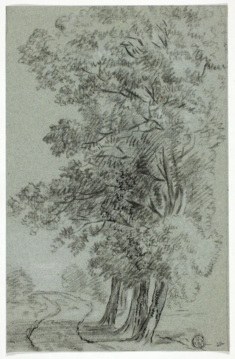 Road Past Trees by Pieter Gaal, drawing, 1800-1819
