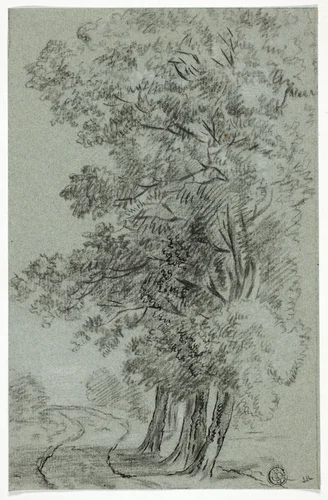 Road Past Trees by Pieter Gaal, drawing, 1800-1819