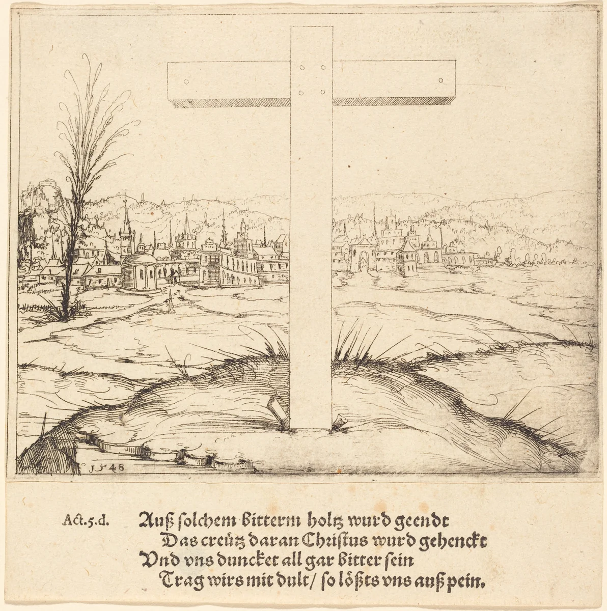 The Cross of Christ by Augustin Hirschvogel, print, 1548
