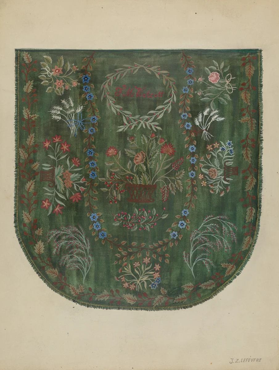 Embroidered Coverlet by Jules Lefevere, index of american design, 1936