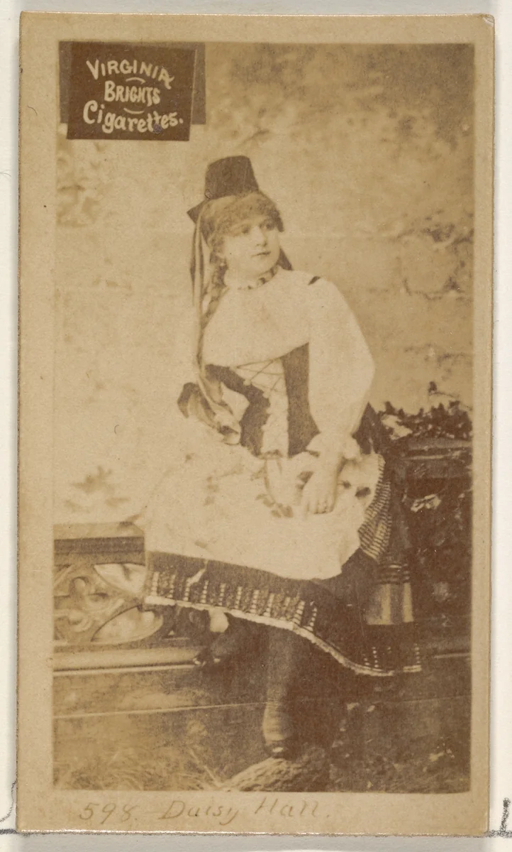 Card 598, Daisy Hall, from the Actors and Actresses series (N45, Type 2) for Virginia Brights Cigarettes by Allen & Ginter, photograph, 1885-1891