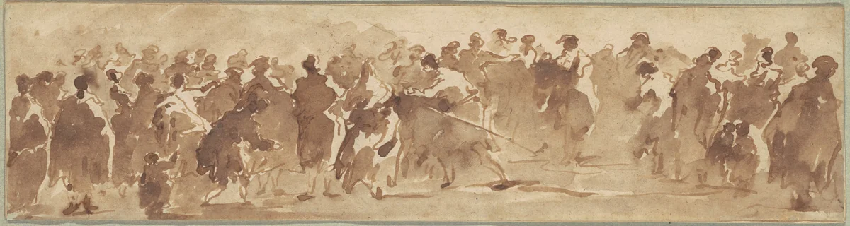 Group of Many Figures by Francesco Guardi, drawing, 1760-1800