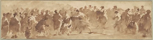 Group of Many Figures by Francesco Guardi, drawing, 1760-1800