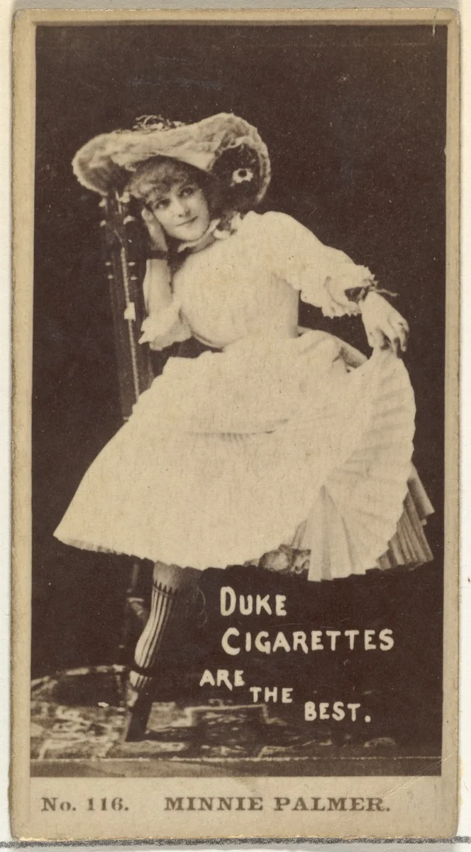 Card Number 116, Minnie Palmer, from the Actors and Actresses series (N145-6) issued by Duke Sons & Co. to promote Duke Cigarettes by W. Duke, Sons & Co., photograph, 1880-1889