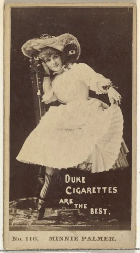 Card Number 116, Minnie Palmer, from the Actors and Actresses series (N145-6) issued by Duke Sons & Co. to promote Duke Cigarettes by W. Duke, Sons & Co., photograph, 1880-1889