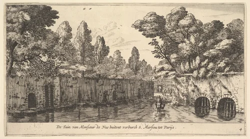 The Garden of M. de Nue Outside of the Suburb of S. Marceau near Paris by Reinier Nooms, print, 1635-1668
