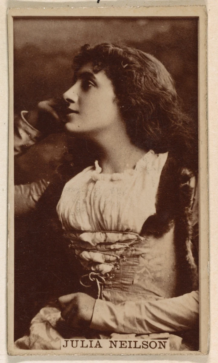 Julia Neilson, from the Actresses series (N245) issued by Kinney Brothers to promote Sweet Caporal Cigarettes by Kinney Brothers Tobacco Company, photograph, 1890