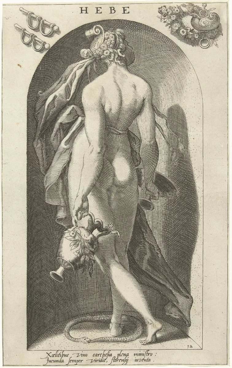 Hebe by Nicolaas Braeu, print, 1598