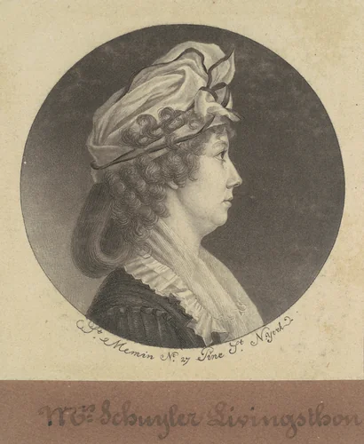 Eliza Barclay Livingston by Charles B. J. Févret de Saint-Mémin, print, 1797