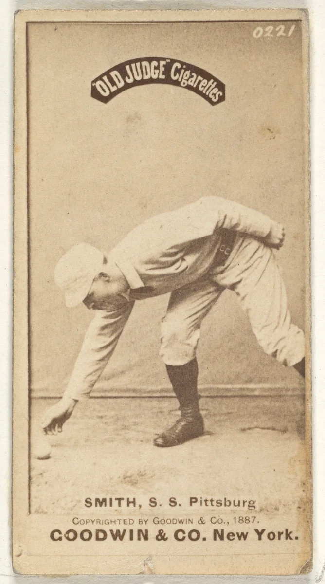 Charles Marv "Pop" Smith, Shortstop, Pittsburgh, from the Old Judge series (N172) for Old Judge Cigarettes by Goodwin & Company, photograph, 1887