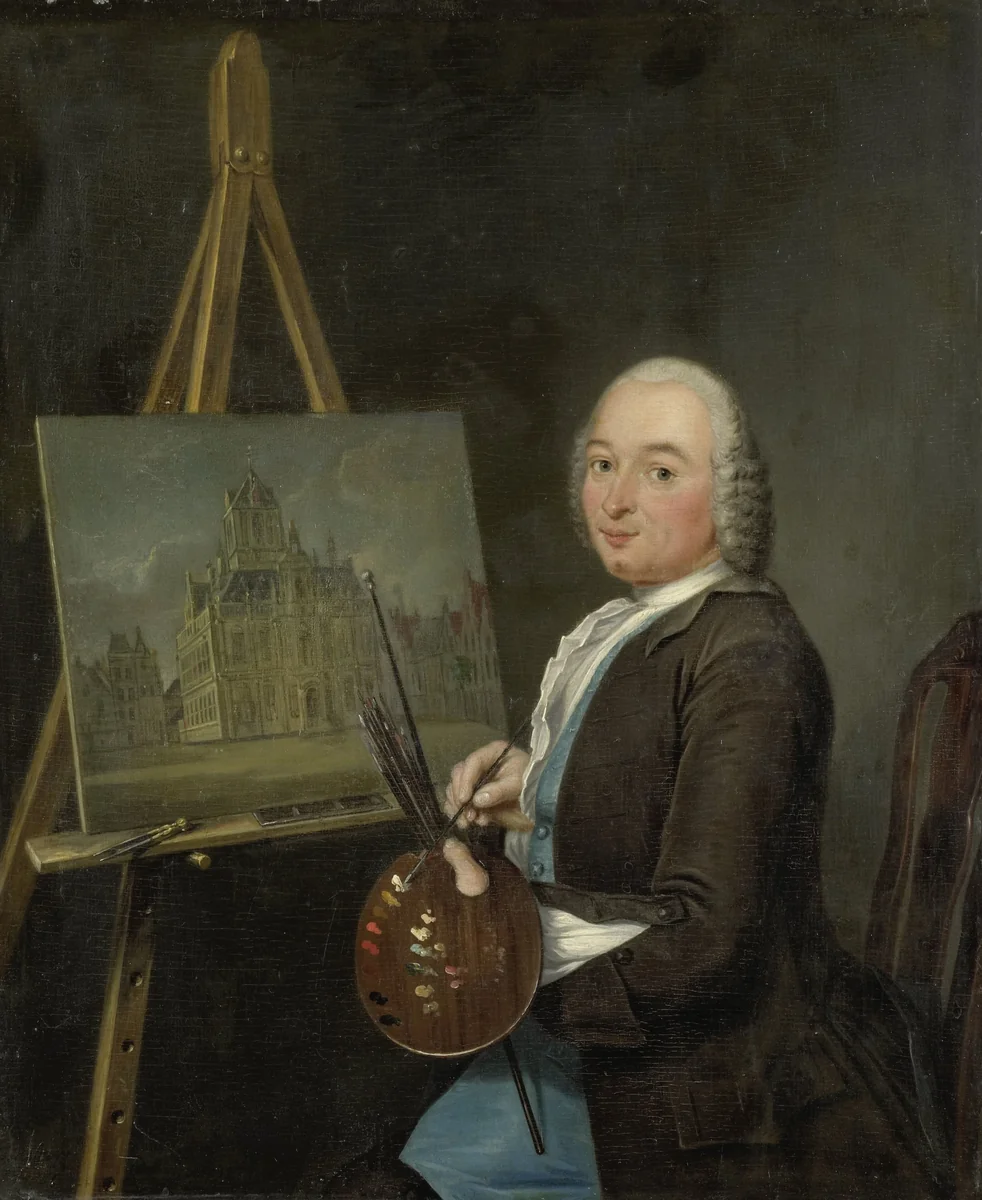 Portrait of Jan ten Compe, Painter and Art Dealer in Amsterdam by Tibet Regters, painting, 1751