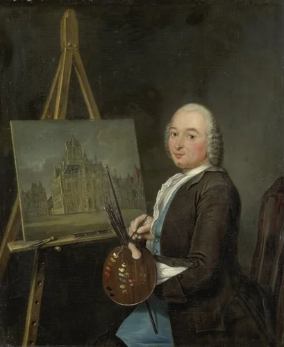 Portrait of Jan ten Compe, Painter and Art Dealer in Amsterdam by Tibet Regters, painting, 1751