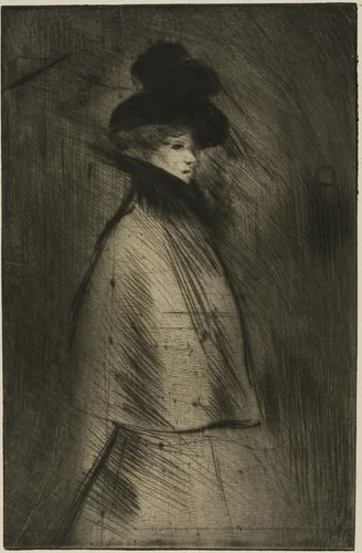 Woman Strolling by Théophile Alexandre Steinlen, print, 1898