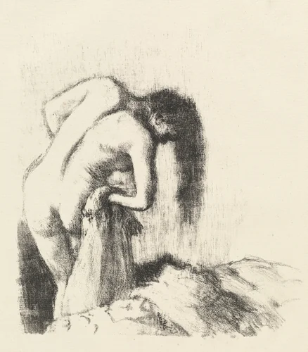 After the Bath (La sortie du bain (Petite planche)) by Edgar Degas, print, 1891