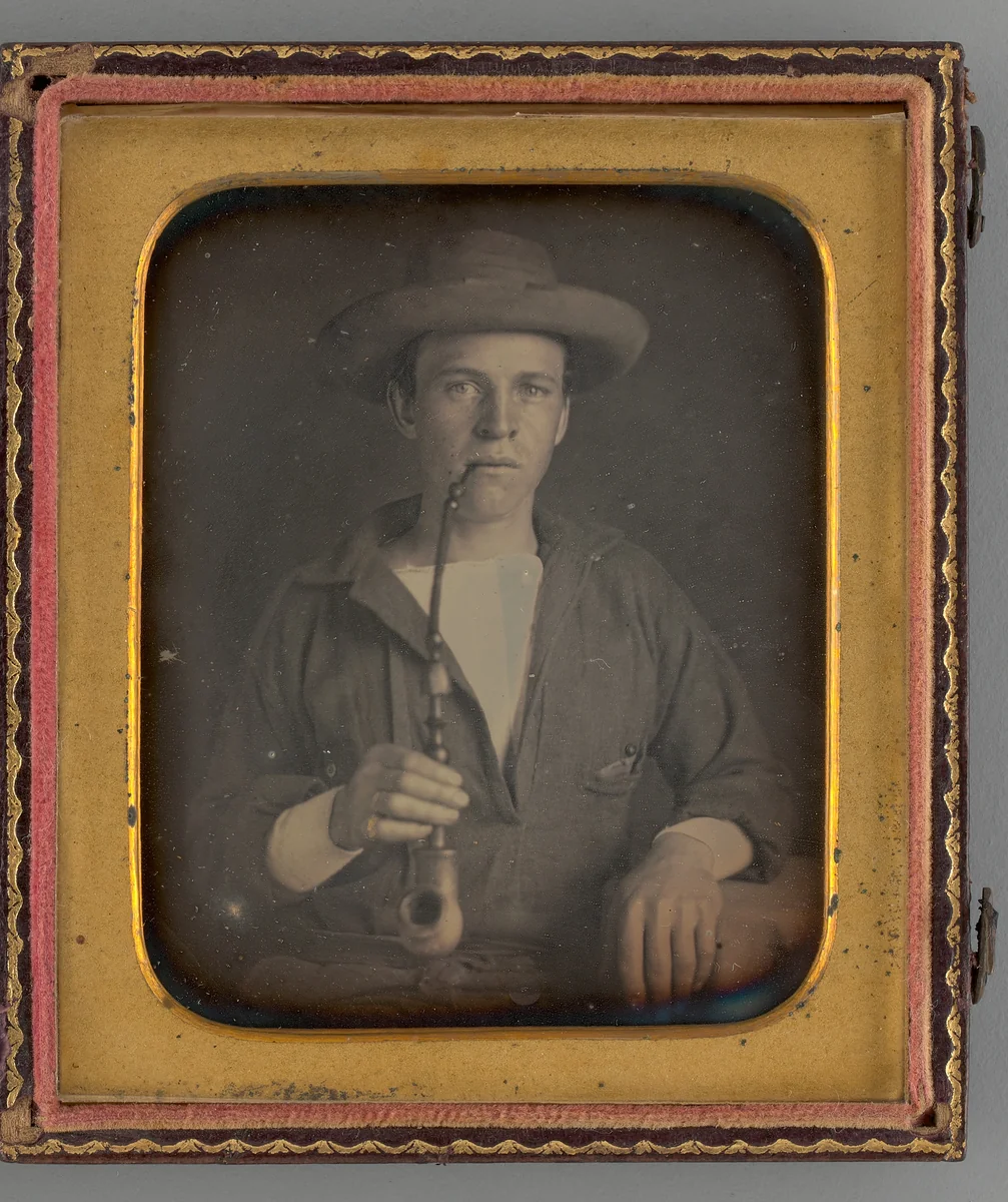 Untitled (Portrait of a Man Smoking a Pipe) by Unknown maker, other, 1853