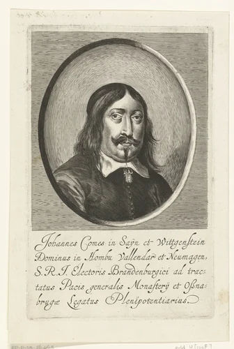 Portret van graaf Johan van Sayn-Wittgenstein by Pieter de Bailliu, print, 1623-1660