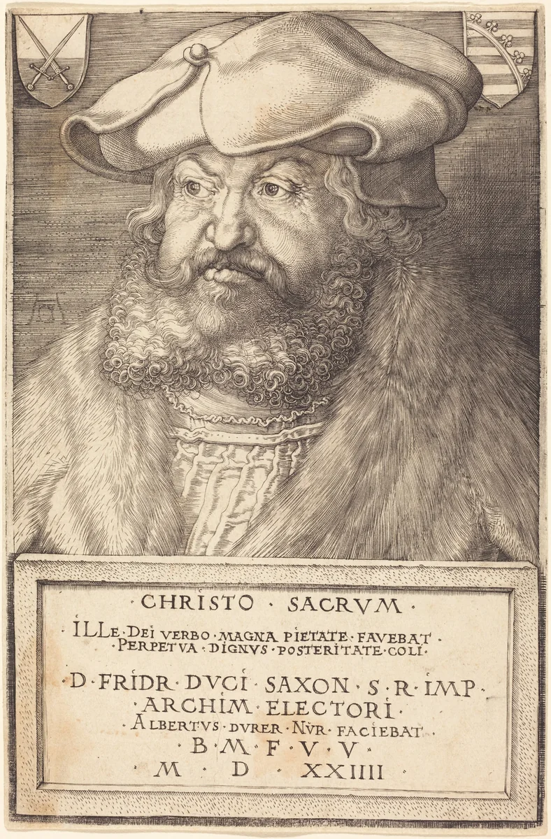 Frederick the Wise, Elector of Saxony by Albrecht Dürer, print, 1524