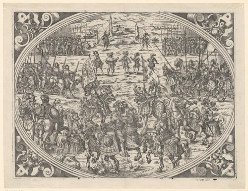 Militaire rangen by Unknown, print, 1579