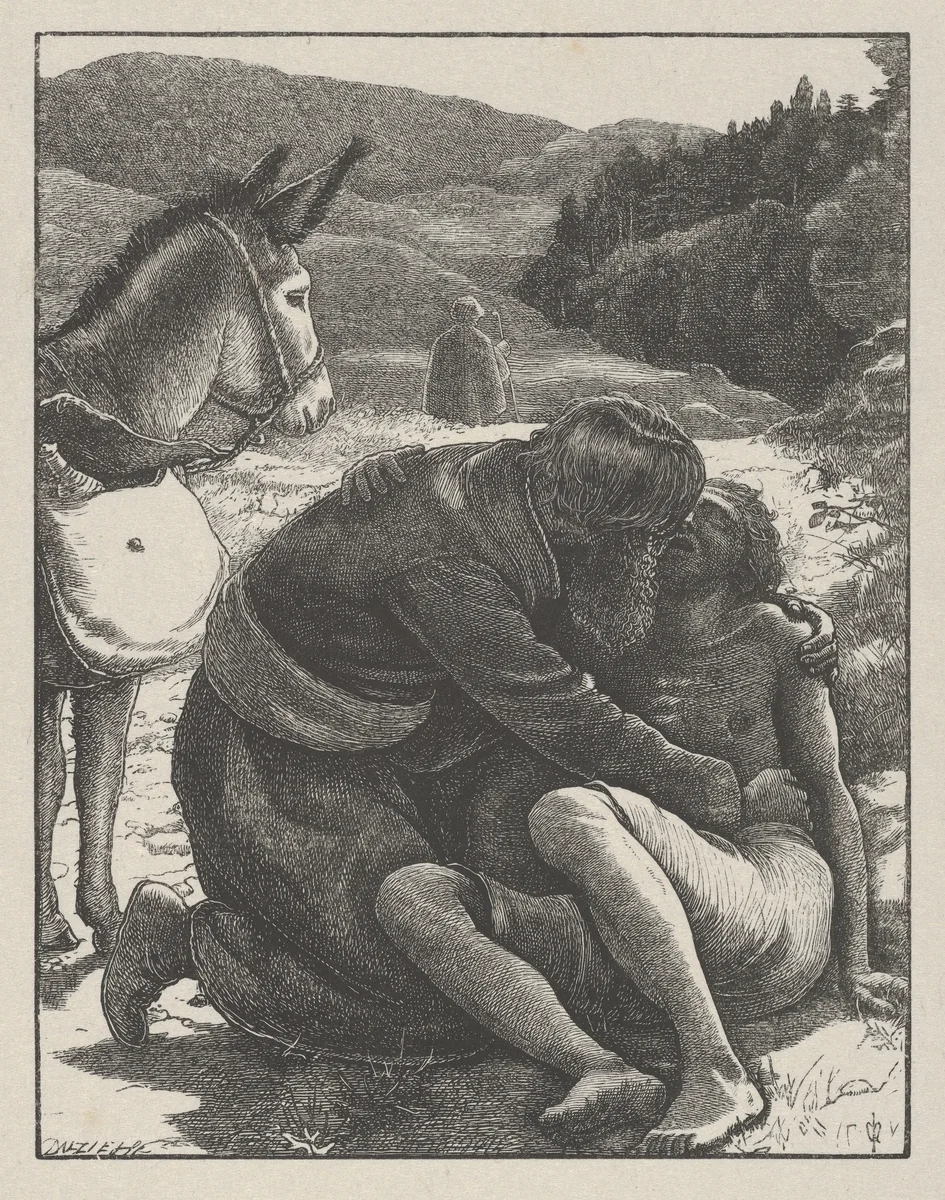 The Good Samaritan (The Parables of Our Lord and Saviour Jesus Christ) by John Everett Millais, print, 1864