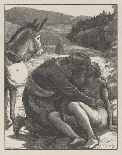 The Good Samaritan (The Parables of Our Lord and Saviour Jesus Christ) by John Everett Millais, print, 1864