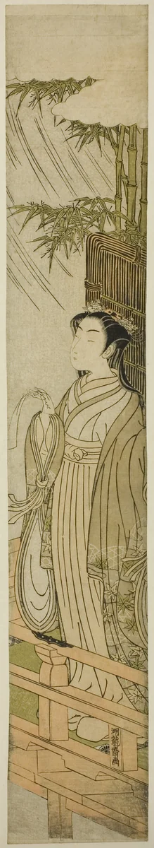 Ono no Komachi Praying for Rain by Isoda Koryusai, print, 1701-1800