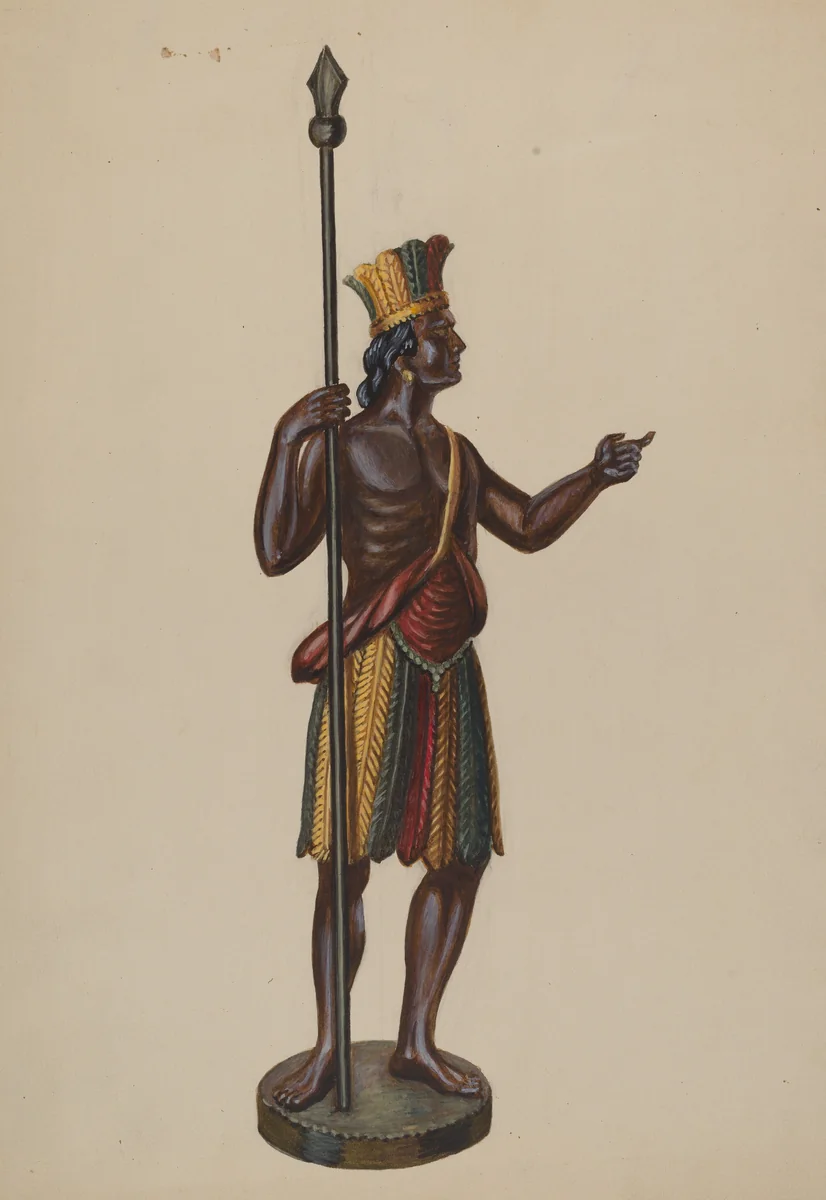 Cigar Store Indian by Richard F. Smith, index of american design, 1936