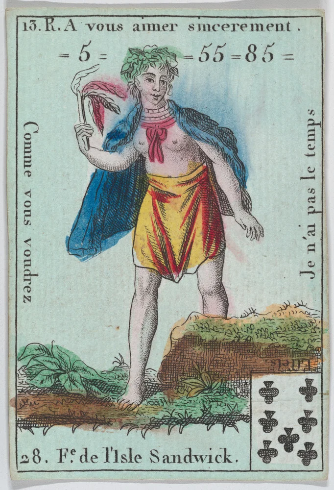 F.e d l'Isle Sandwick from playing cards "Jeu d'Or" by anonymous, print, 1700-1799
