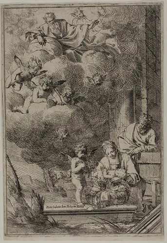 Holy Family by Giulio Carpioni, print, 1633-1678