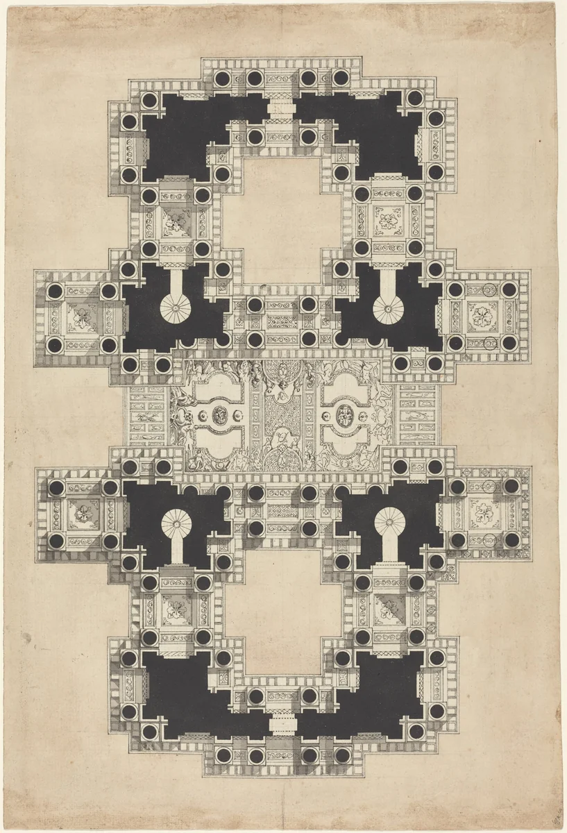 Plan for a Decorated Ceiling by Pierre Varin, drawing, 1750