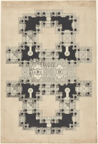 Plan for a Decorated Ceiling by Pierre Varin, drawing, 1750