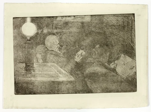 Mr. and Mrs. Cassatt Reading by Mary Cassatt, print, 1877-1887