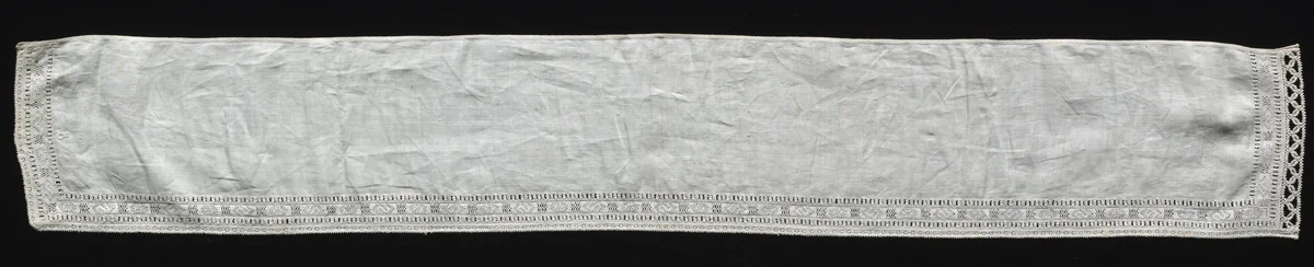 Needlepoint (Drawnwork) and Bobbin Lace Swaddling Band by Unknown, textile, 1540-1560